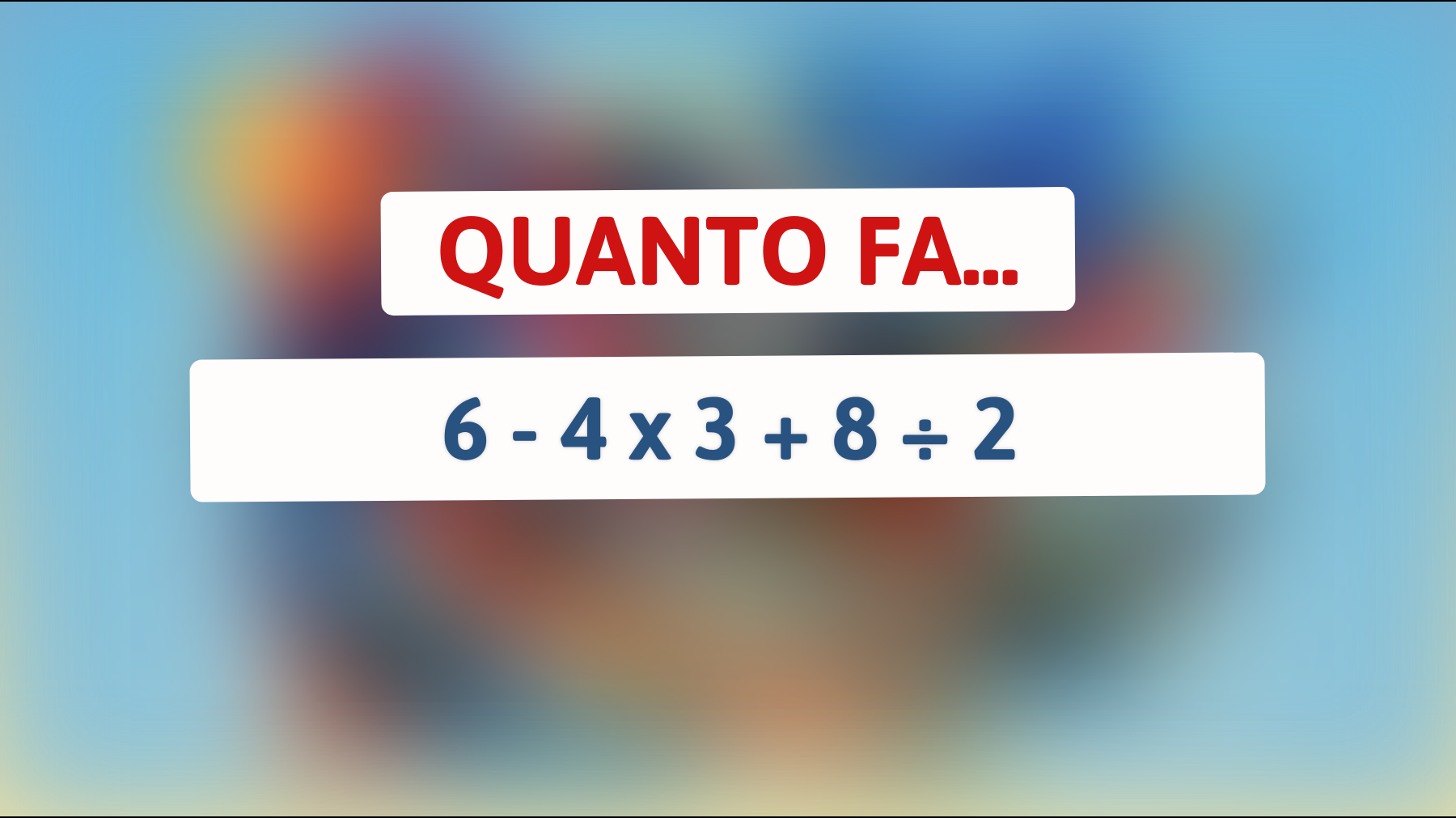 \"Sei in grado di risolvere questo rompicapo matematico? Solo il 2% trova la risposta corretta!\""