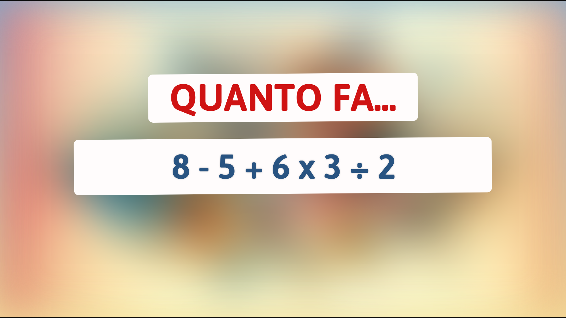 Sfida il tuo cervello: solo il 20% riesce a risolvere questo semplice calcolo matematico senza errori! Sei tra i geni?"